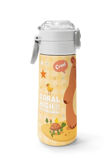 Coral High Kids Kapibara Desenli Pipetli ve Direkt İçim Çelik Termos 500 ml 31793 - 2