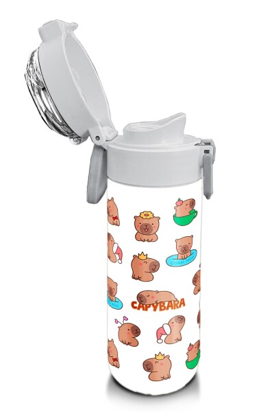 Coral High Kids Capybara Desenli Pipetli ve Direkt İçim Çelik Termos 500 ml 31794 - 6