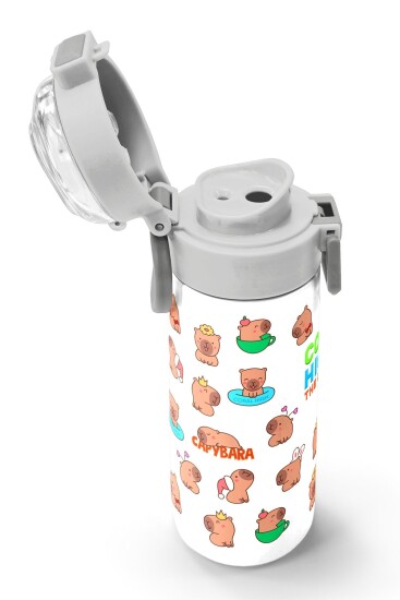 Coral High Kids Kapibara Desenli Pipetli ve Direkt İçim Çelik Termos 500 ml 31794 - 6
