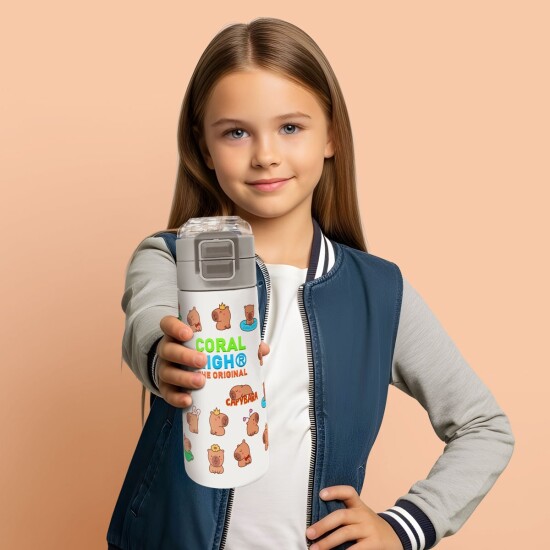 Coral High Kids Kabibara Desenli Pipetli ve Direkt İçim Çelik Termos 500 ml 31794 - 4