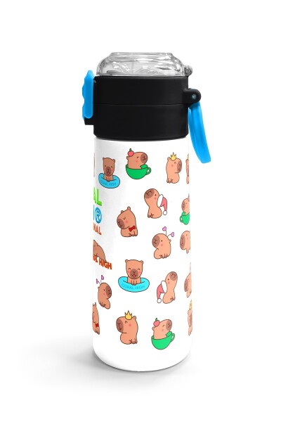 Coral High Kids Kabibara Desenli Pipetli ve Direkt İçim Çelik Termos 500 ml 31794 - 3