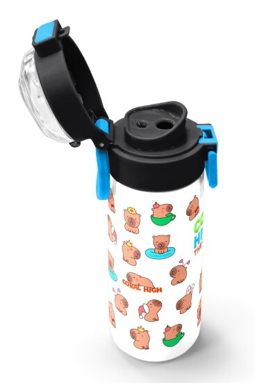 Coral High Kids Kabibara Desenli Pipetli ve Direkt İçim Çelik Termos 500 ml 31794 - 7