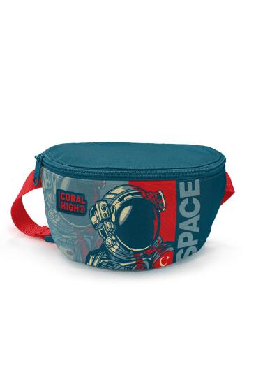 Coral High Kids Çivit Kırmızı Astronot Desenli Bel Çantası 22536 - Coral High KIDS