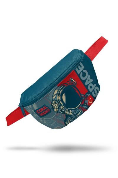 Coral High Kids Çivit Kırmızı Astronot Desenli Bel Çantası 22536 - 6