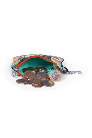 Coral High Kids Çivit Neon Turuncu Kaykay Desenli Bozuk Para Çantası 21823 - 4