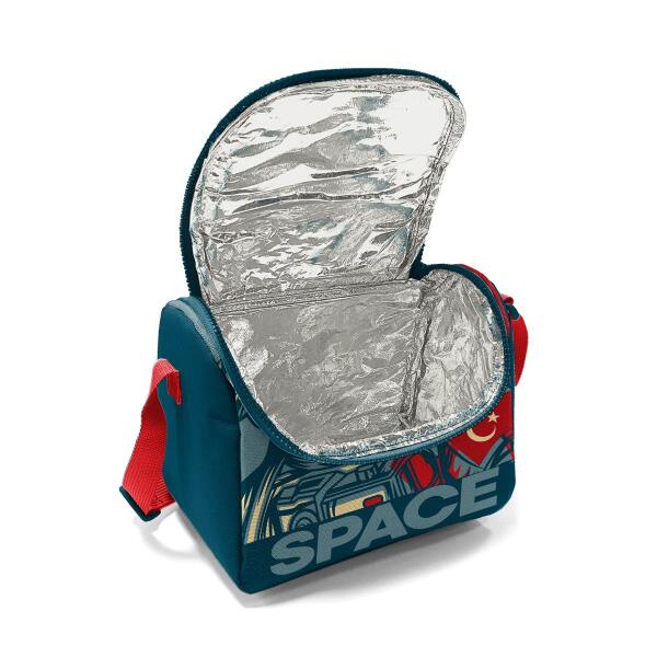 Coral High Kids Çivit Kırmızı Astronot Desenli 3’lü Okul Çanta Seti SET0114389 - 4