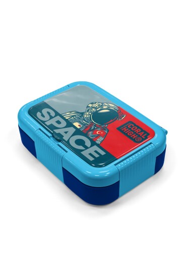 Coral High Kids Çivit Kırmızı Astronot Desenli Paslanmaz Çelik Beslenme Kabı 39345 - 2