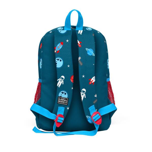 Coral High Kids Çivit Kırmızı Uzay Desenli 3’lü Okul Çanta Seti SET0123116 - 5
