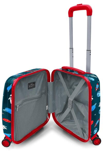 Coral High Kids Çivit Kırmızı Uzay Desenli Çocuk Valizi 16749 - 4