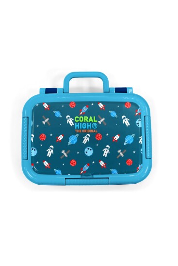 Coral High Kids Çivit Kırmızı Uzay Desenli Paslanmaz Çelik Beslenme Kabı 39214 - 5