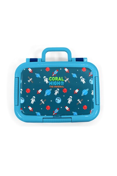 Coral High Kids Çivit Kırmızı Uzay Desenli Paslanmaz Çelik Beslenme Kabı 39214 - 5