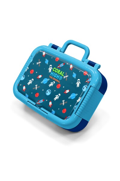 Coral High Kids Çivit Kırmızı Uzay Desenli Paslanmaz Çelik Beslenme Kabı 39214 - 1