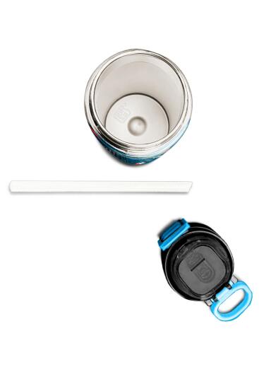 Coral High Kids Çivit Kırmızı Uzay Desenli Pipetli ve Direkt İçim Çelik Termos 500 ml 31908 - 7
