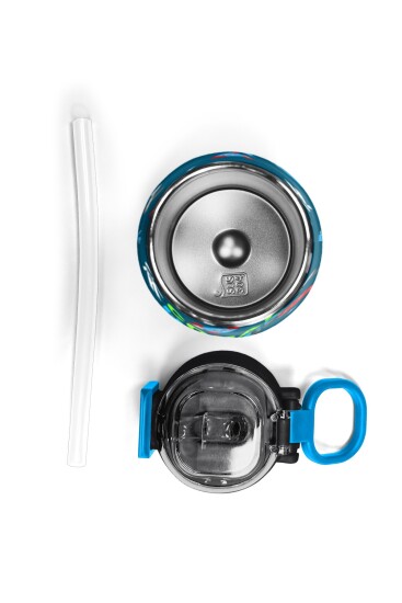 Coral High Kids Çivit Kırmızı Uzay Desenli Pipetli ve Direkt İçim Çelik Termos 500 ml 31908 - 7