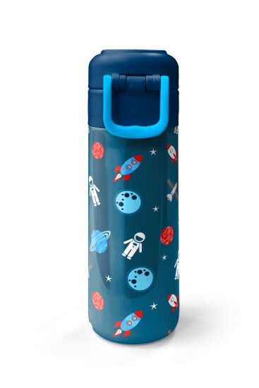 Coral High Kids Çivit Kırmızı Uzay Desenli Pipetli ve Direkt İçim Çelik Termos 500 ml 31908 - 7