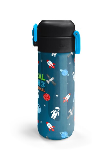 Coral High Kids Çivit Kırmızı Uzay Desenli Pipetli ve Direkt İçim Çelik Termos 500 ml 31908 - 6
