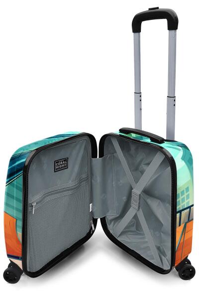 Coral High Kids Çivit Neon Turuncu Kaykay Desenli Çocuk Valizi 16742 - 4