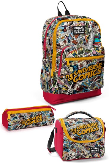 Coral High Kids Çizgi Roman Desenli 3’lü Okul Çanta Seti SET0133215 