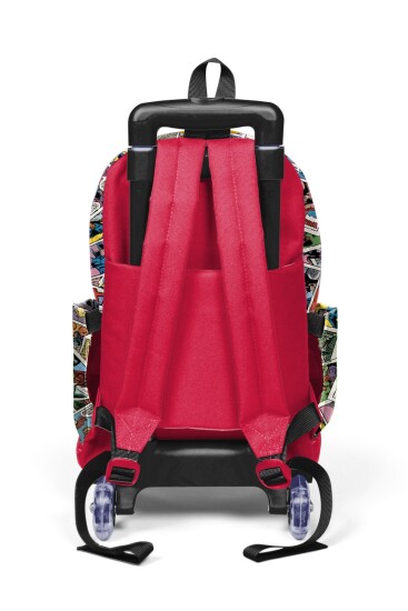 Coral High Kids Çizgi Roman Desenli Üç Bölmeli Çekçekli Okul Sırt Çantası 34015 - 4