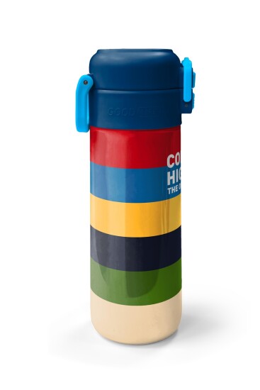 Coral High Kids Çok Renkli Çizgi Desenli Pipetli ve Direkt İçim Çelik Termos 500 ml 38112 - 5