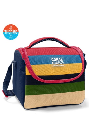 Coral High Kids Çok Renkli Çizgi Desenli Thermo Beslenme Çantası 37112 
