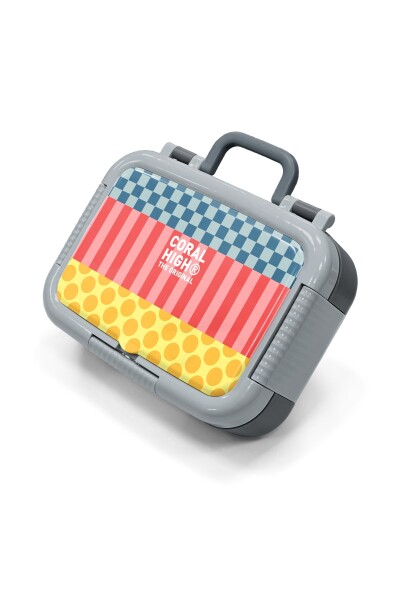 Coral High Kids Çok Renkli Dama Çizgi Puantiye Desenli Paslanmaz Çelik Beslenme Kabı 39104 - 1