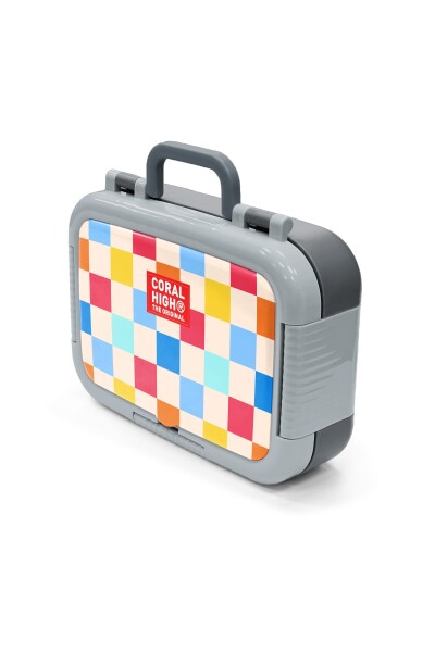 Coral High Kids Çok Renkli Dama Desenli Paslanmaz Çelik Beslenme Kabı 39125 - 4