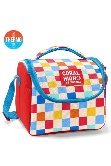 Coral High Kids Çok Renkli Dama Desenli Thermo Beslenme Çantası 37125 