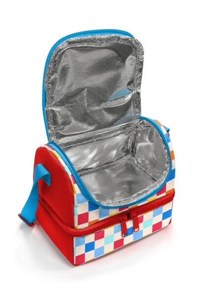 Coral High Kids Çok Renkli Dama Desenli Thermo İki Katlı Beslenme Çantası 37205 - 3