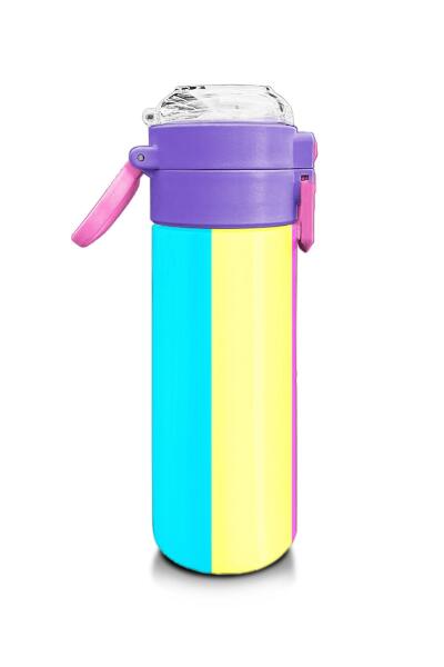 Coral High Kids Çok Renkli Desenli Pipetli ve Direkt İçim Çelik Termos 500 ml 31876 - 2