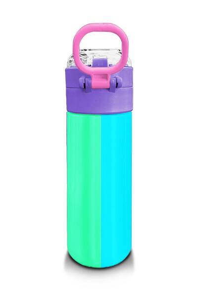 Coral High Kids Çok Renkli Desenli Pipetli ve Direkt İçim Çelik Termos 500 ml 31876 - 3