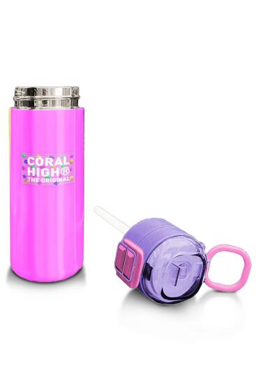Coral High Kids Çok Renkli Desenli Pipetli ve Direkt İçim Çelik Termos 500 ml 31876 - 4