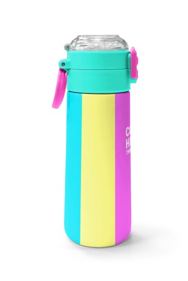 Coral High Kids Çok Renkli Desenli Pipetli ve Direkt İçim Çelik Termos 500 ml 31876 - 2