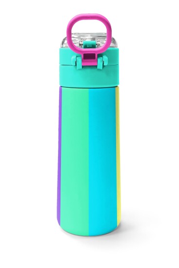 Coral High Kids Çok Renkli Desenli Pipetli ve Direkt İçim Çelik Termos 500 ml 31876 - 4