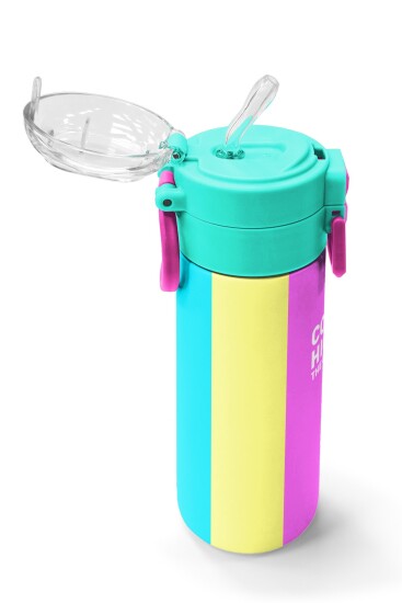 Coral High Kids Çok Renkli Desenli Pipetli ve Direkt İçim Çelik Termos 500 ml 31876 - 5