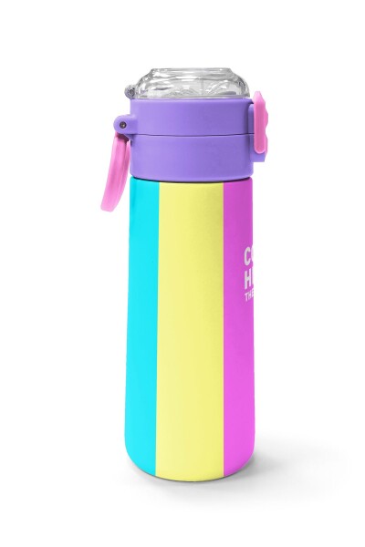 Coral High Kids Çok Renkli Desenli Pipetli ve Direkt İçim Çelik Termos 500 ml 31876 - 2