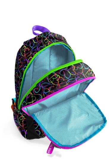 Coral High Kids Çok Renkli Kalp Desenli 3’lü Okul Çanta Seti SET0123670 - 3