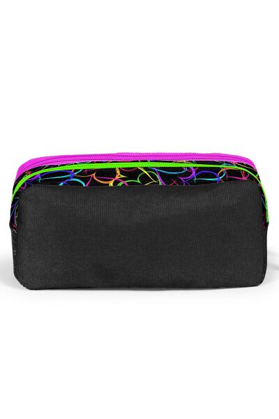 Coral High Kids Çok Renkli Kalp Desenli İki Bölmeli Kalem Çantası 22145 - 3