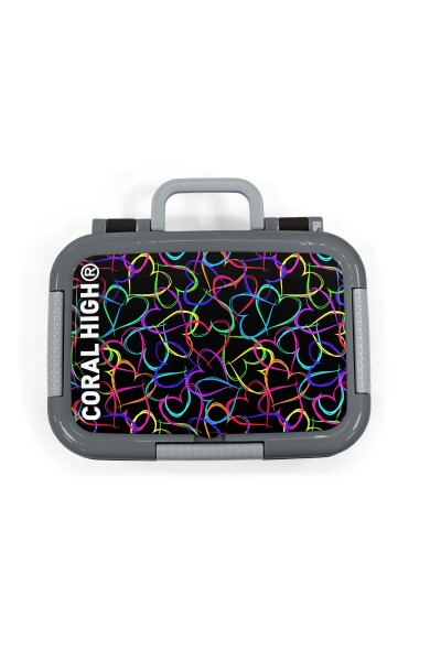 Coral High Kids Çok Renkli Kalp Desenli Paslanmaz Çelik Beslenme Kabı 39368 - 5