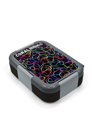 Coral High Kids Çok Renkli Kalp Desenli Paslanmaz Çelik Beslenme Kabı 39368 - 2