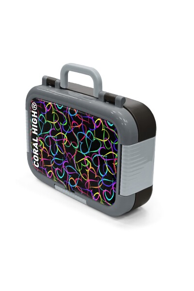 Coral High Kids Çok Renkli Kalp Desenli Paslanmaz Çelik Beslenme Kabı 39368 - 4