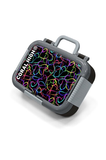 Coral High Kids Çok Renkli Kalp Desenli Paslanmaz Çelik Beslenme Kabı 39368 - Coral High