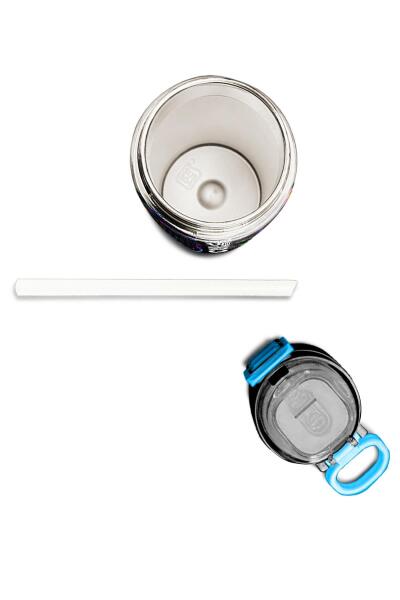 Coral High Kids Çok Renkli Kalp Desenli Pipetli ve Direkt İçim Çelik Termos 500 ml 31870 - 7