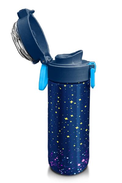 Coral High Kids Çok Renkli Lacivert Desenli Pipetli ve Direkt İçim Çelik Termos 500 ml 31848 - 6