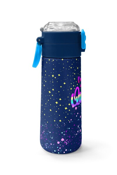 Coral High Kids Çok Renkli Lacivert Desenli Pipetli ve Direkt İçim Çelik Termos 500 ml 31848 - 2