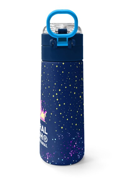 Coral High Kids Çok Renkli Lacivert Desenli Pipetli ve Direkt İçim Çelik Termos 500 ml 31848 - 4