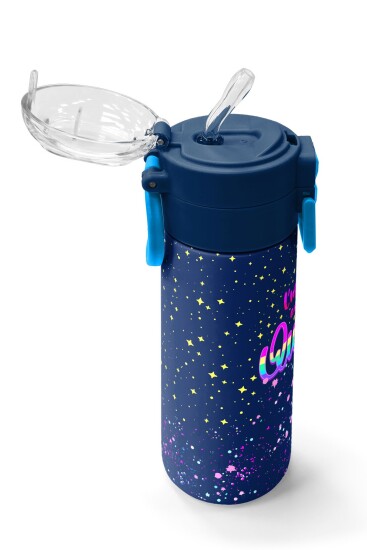 Coral High Kids Çok Renkli Lacivert Desenli Pipetli ve Direkt İçim Çelik Termos 500 ml 31848 - 5