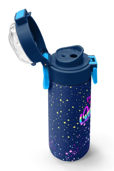 Coral High Kids Çok Renkli Lacivert Desenli Pipetli ve Direkt İçim Çelik Termos 500 ml 31848 - 6