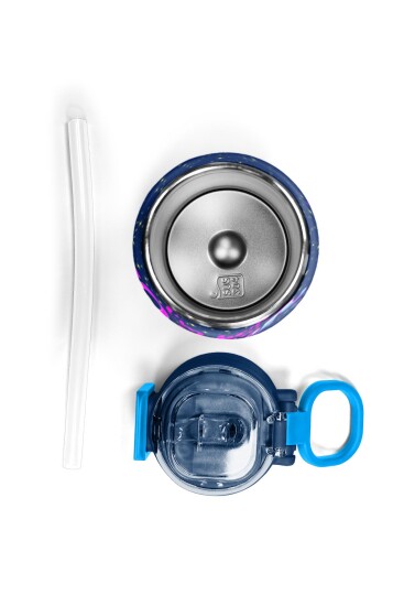 Coral High Kids Çok Renkli Lacivert Desenli Pipetli ve Direkt İçim Çelik Termos 500 ml 31848 - 7