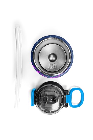 Coral High Kids Çok Renkli Lacivert Desenli Pipetli ve Direkt İçim Çelik Termos 500 ml 31848 - 7